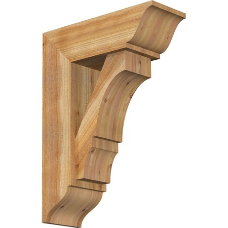 Ekena Millwork Balboa Traditional Rough Sawn Bracket w/ Offset Brace, Western Red Cedar, 8"W x 22"D x 30"H BKT0806X22X30BOA01RWR